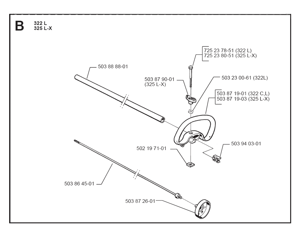 Buy Husqvarna 322 L(I9900026) Replacement Tool Parts Husqvarna 322 L
